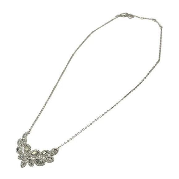 Auth SWAROVSKI - Silver Clear Dark Gray Swarovski Crystal Necklace - Picture 4 of 4